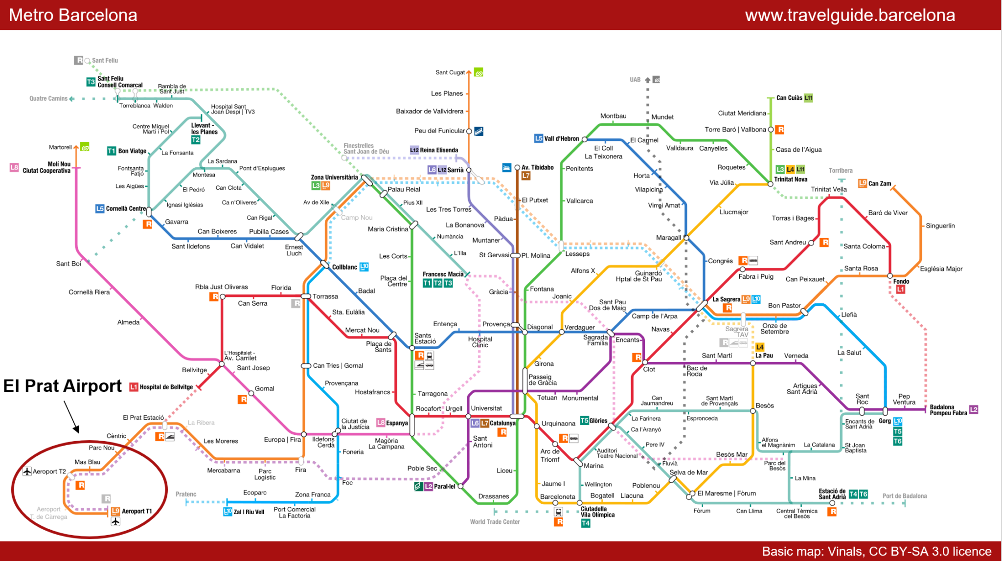 Metro BARCELONAEl Prat Airport ↔ City Center (2024)
