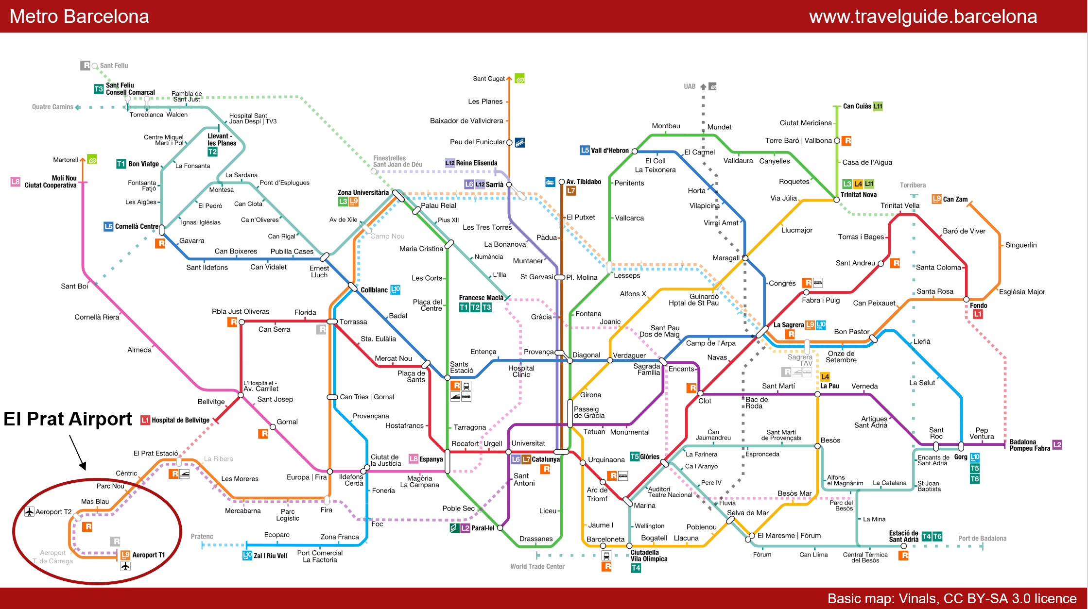 Metro: BARCELONA-El Prat Airport ↔ City Center (2023) (2023)